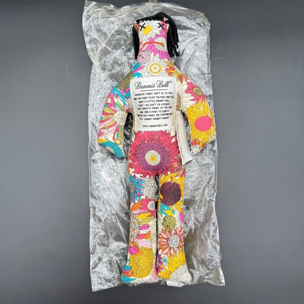 Damnit Doll New With Tags Flower Pattern Stress Relief Plush Toy 2012